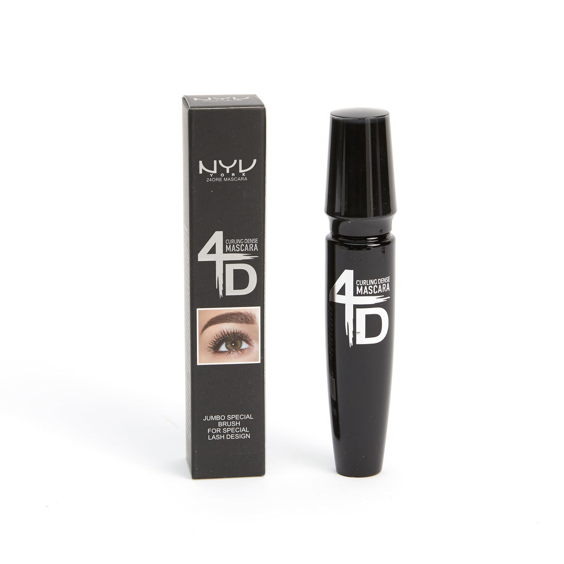 4D Mascara for Eyes & Eyebrows – Water Resistant Volumizing, Smudge-Proof Formula with Jumbo Special Brush - Long-Lasting Lash Fixation, Peptide Care, Hypoallergenic, Washable, Safe for Sensitive Skin