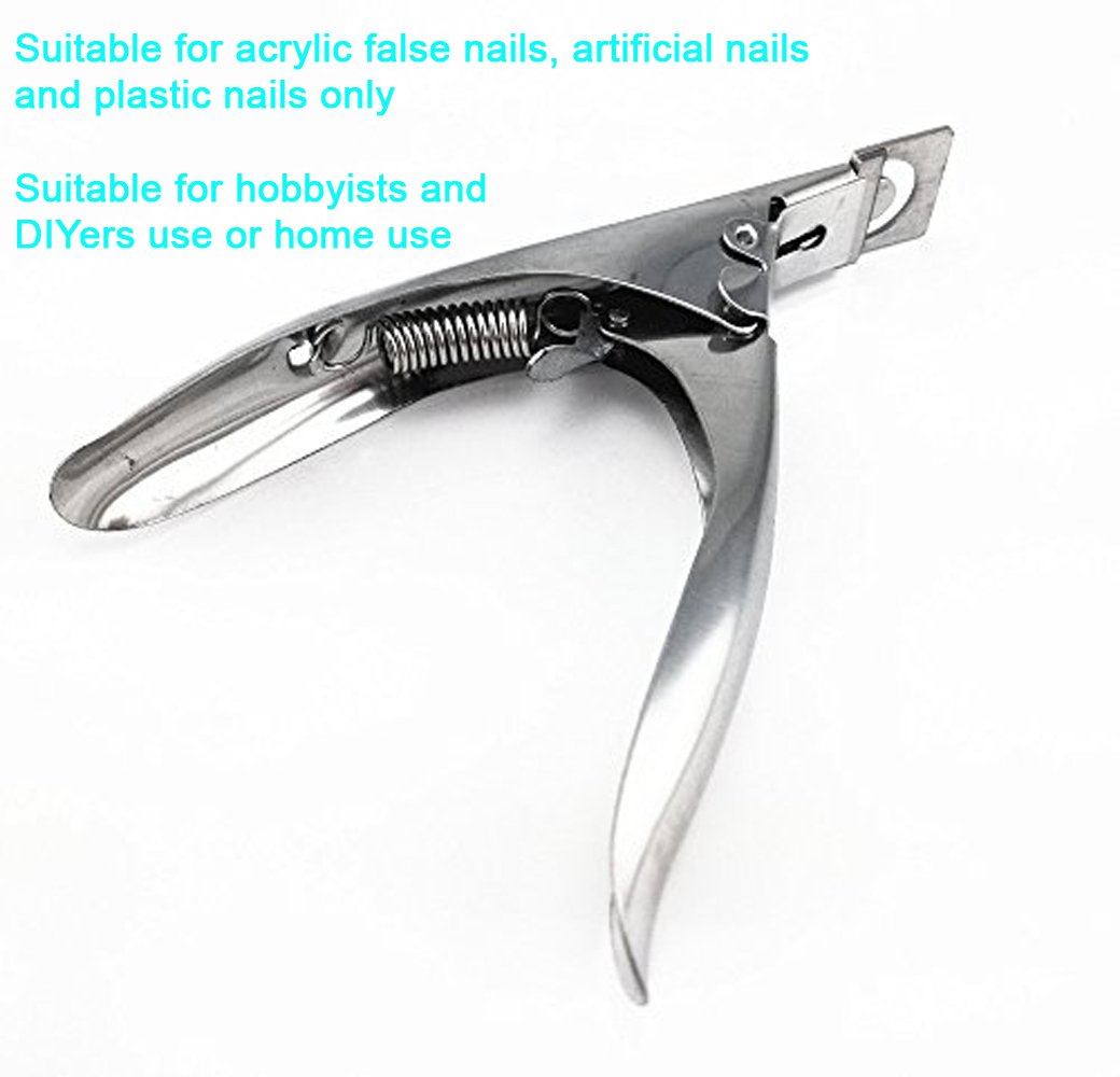 Silver : Yueton Color Coated Stainless Steel False Nail Tip Clipper Cutter Trimmer Manicure Pedicure Nail Art Tool (Silver)