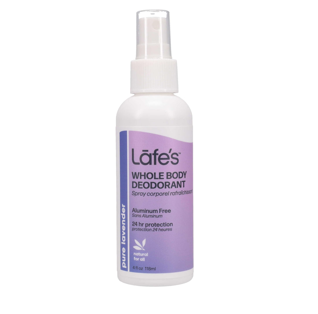 Lafe's Natural Deodorant | 4 Ounce Whole Body Non-Aerosol Deodorant Spray | Aluminum, Paraben, & Baking Soda Free | Pure Lavender