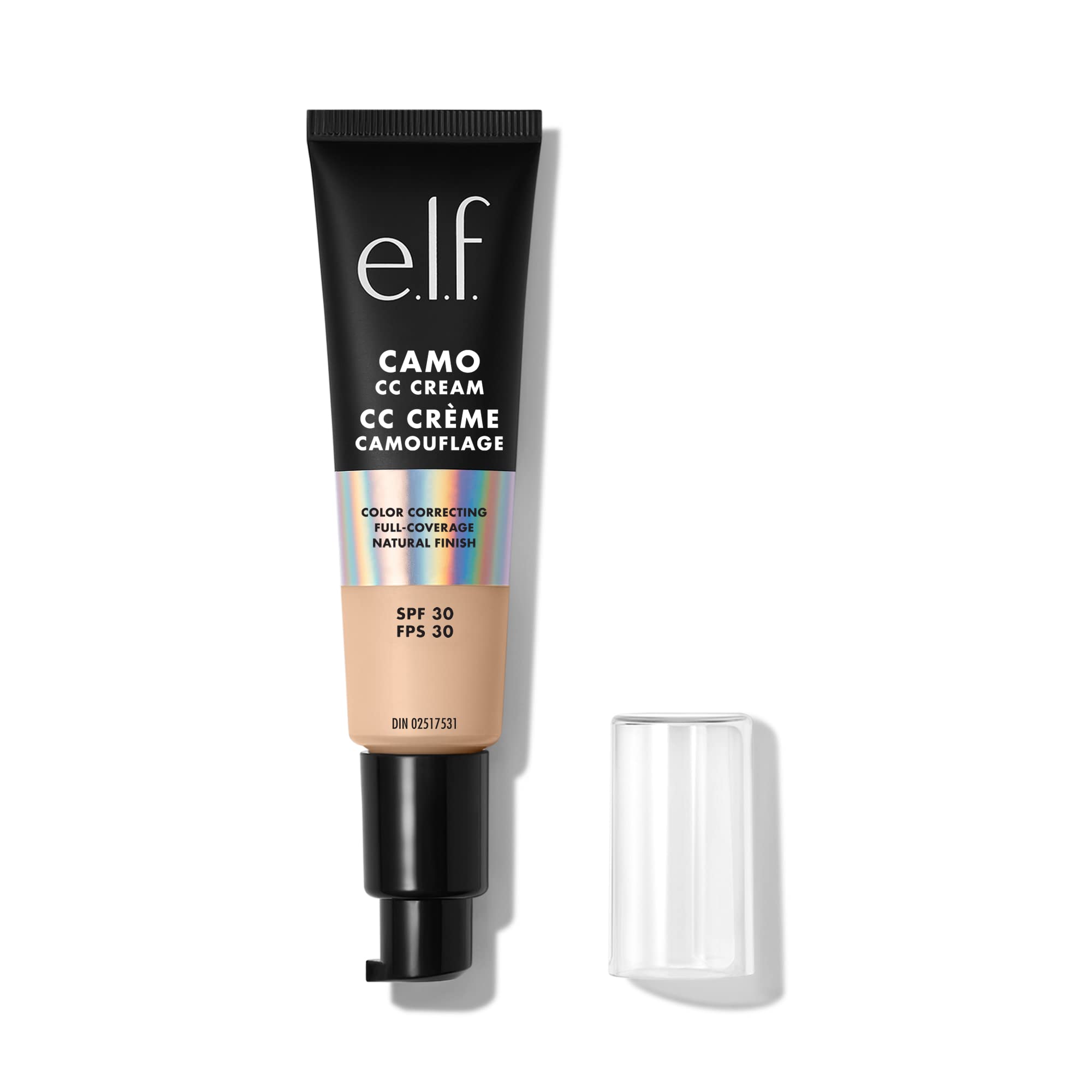 e.l.f. Camo CC Cream | Color Correcting Full Coverage Foundation with SPF 30 | Fair 120 N | 1.05 Oz (30g)