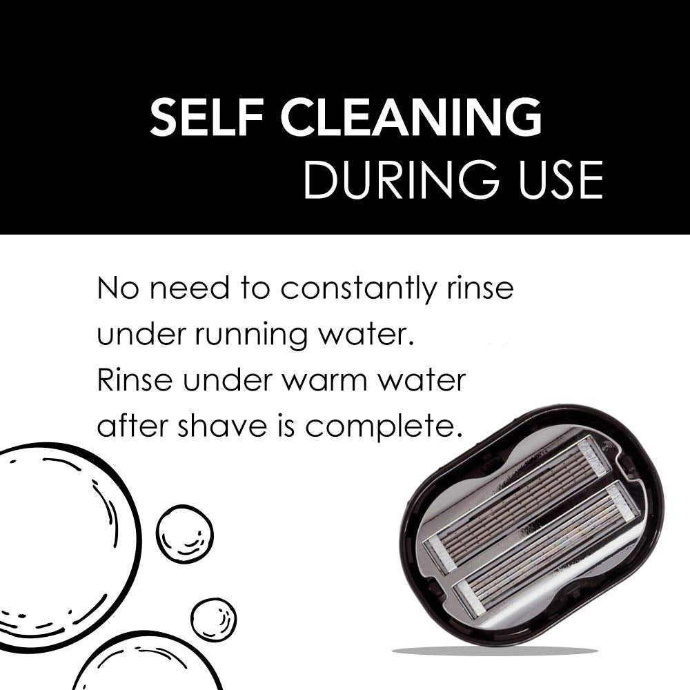 Premium Omnishaver Bi-Directional Shavers for Men & Women | 10x Faster Than Disposable Razors | Self-Cleaning, Self-Stropping Razor Blades for Shaving Head, Legs, Arms, Body | No Rinsing During Shave