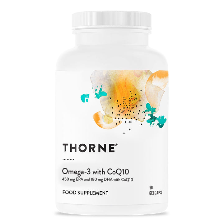 THORNE Omega-3 with CoQ10 - Omega-3 Fatty Acids Supplement with CoQ10 - EPA and DHA - 90 Gelcaps