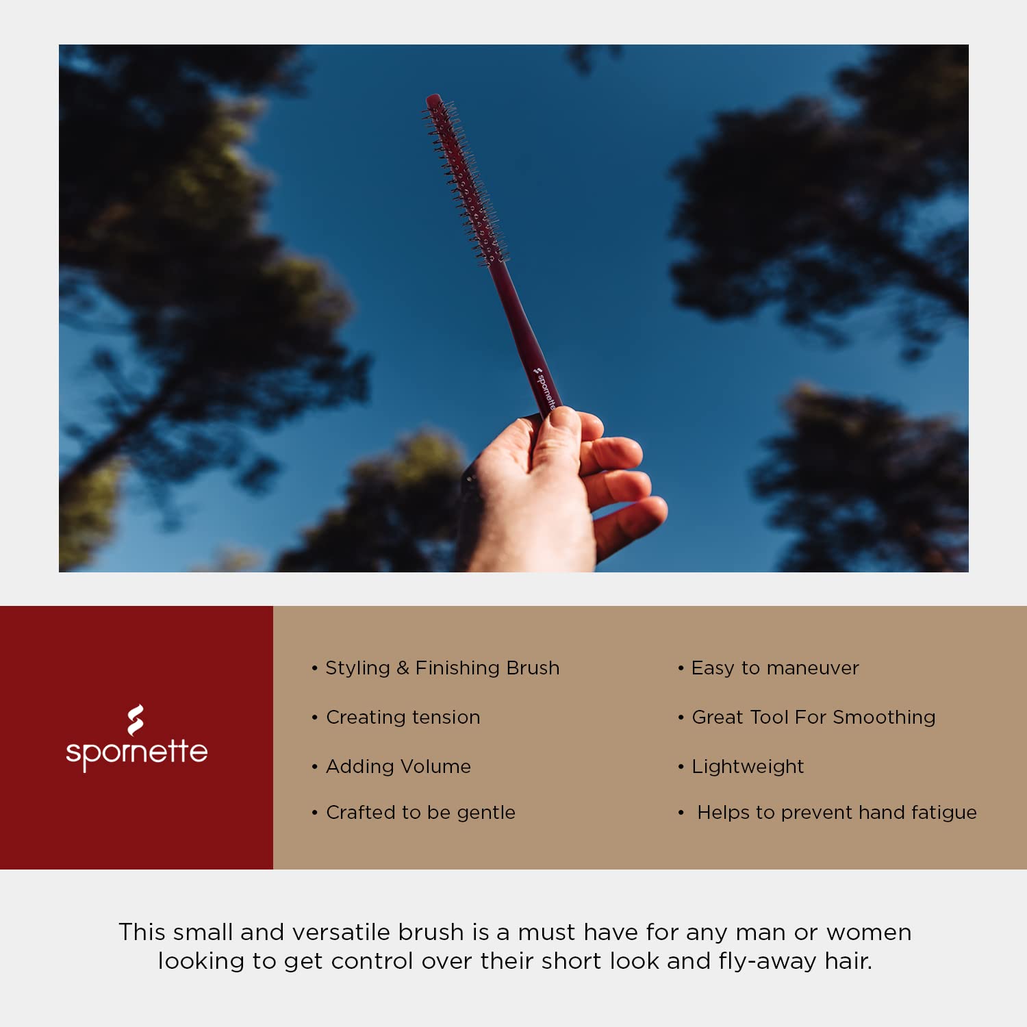 Spornette Mini Round Nylon Brush