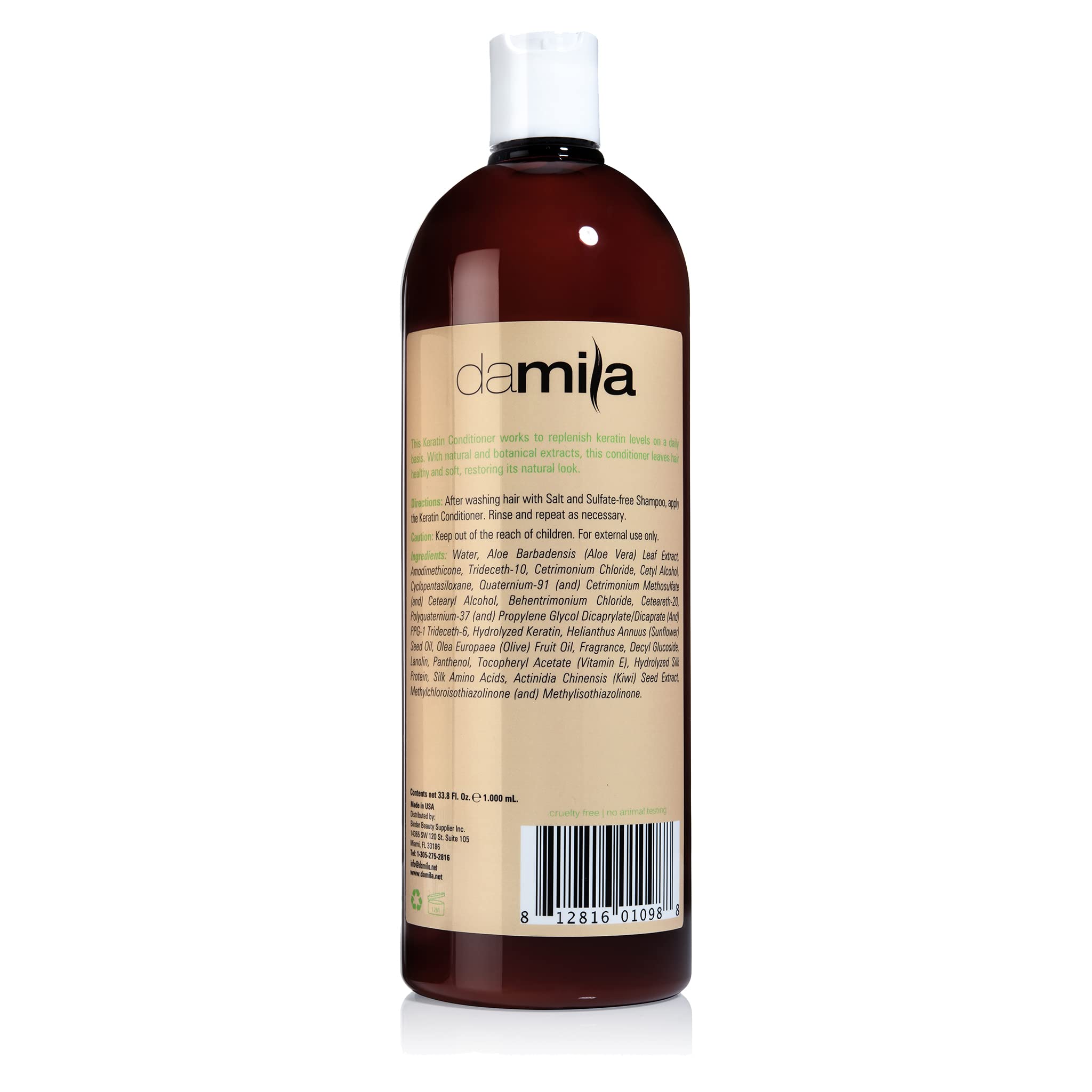 damila Nourishing Conditioner with Keratin & Aloe Vera - Perfect for Damaged, Frizzy, Curly, or Dry Hair (33.8 Fl Oz)