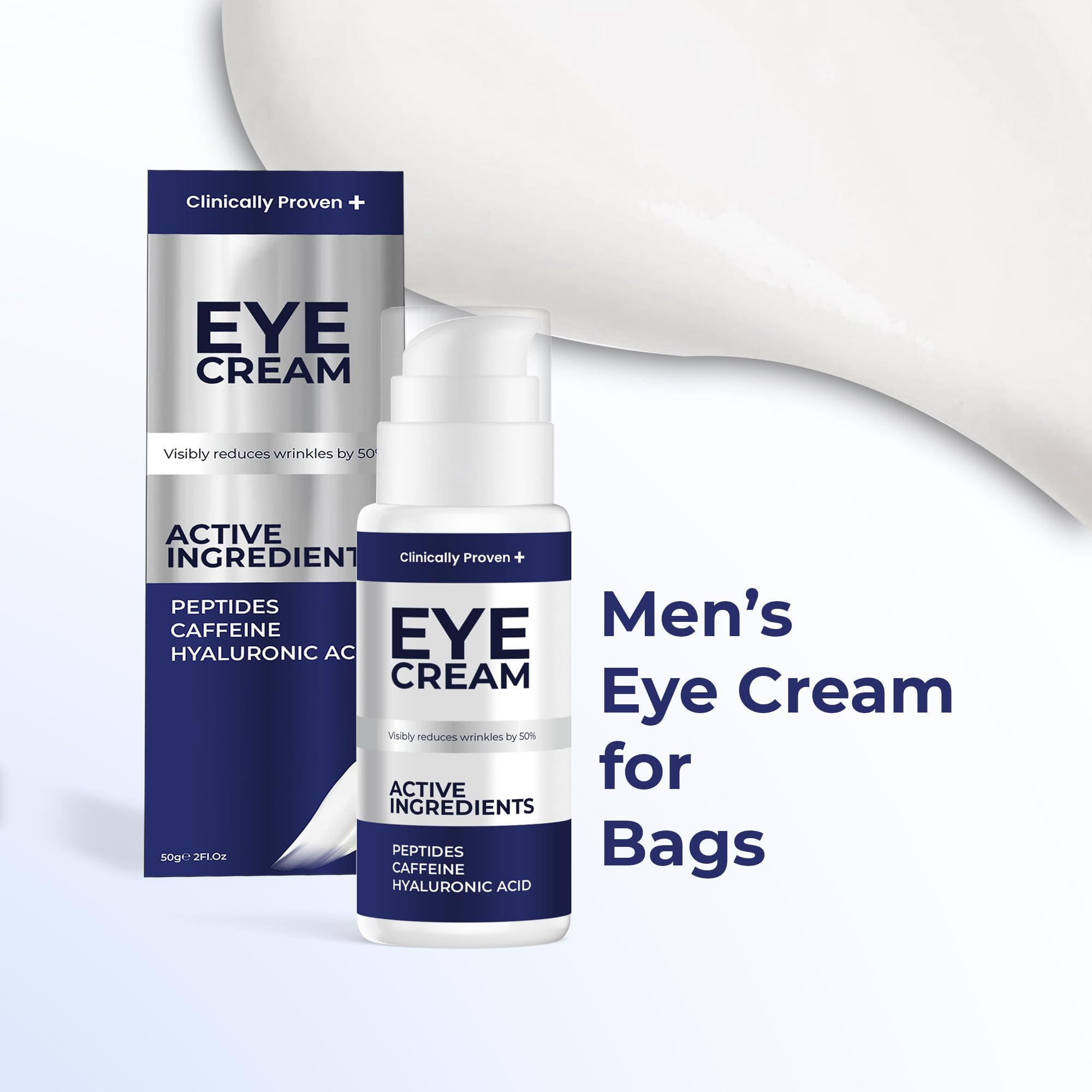 Under Eye Cream for Puffiness and Bags Under Eyes, Eye Bags Treatment for Men & Women - Anti Wrinkle Cream for Dark Circles, Baggy Eyes Treatment for Women with Retinol, Hyaluronic Acid & Caffeine