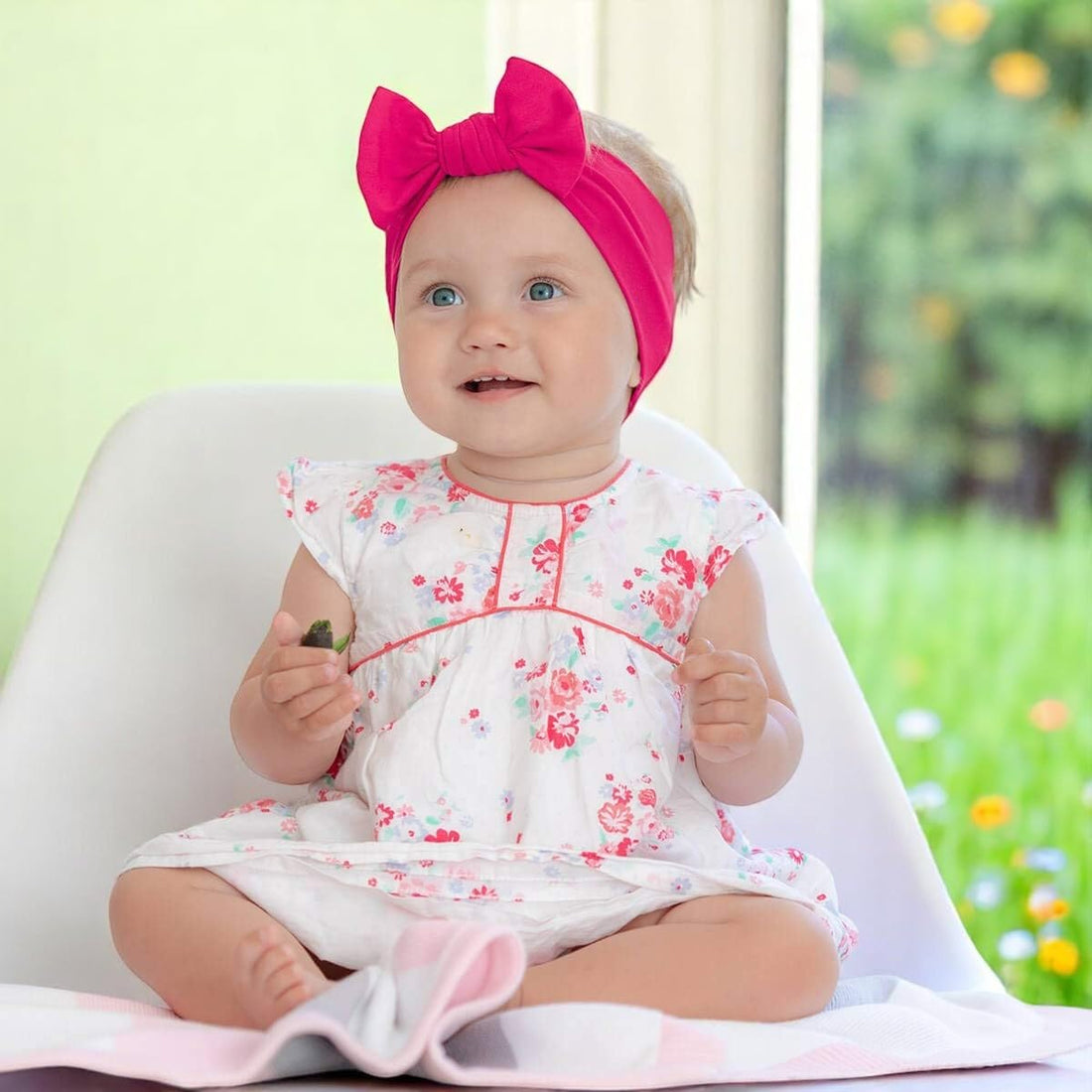 BABYGIZ Baby Girl Headbands-Infant,Toddler Cotton Handmade Hairbands with Bows Child Hair Accessories (Fuchsia Pink)