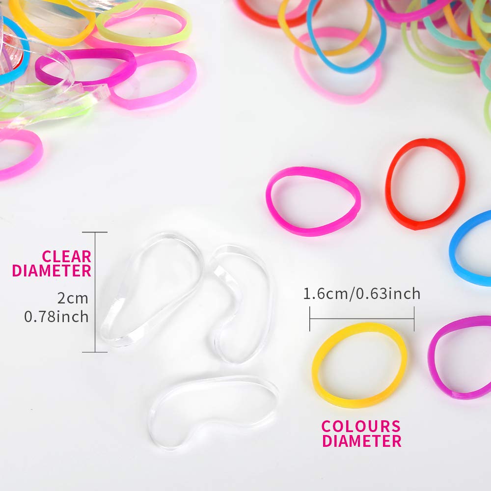YGDZ YGDZ 4000pcs Soft Elastic Hair Bands, 2000pcs Multi Color and 2000pcs Clear Hair Holder Hair Tie Elastic Rubber Bands for Baby Girls