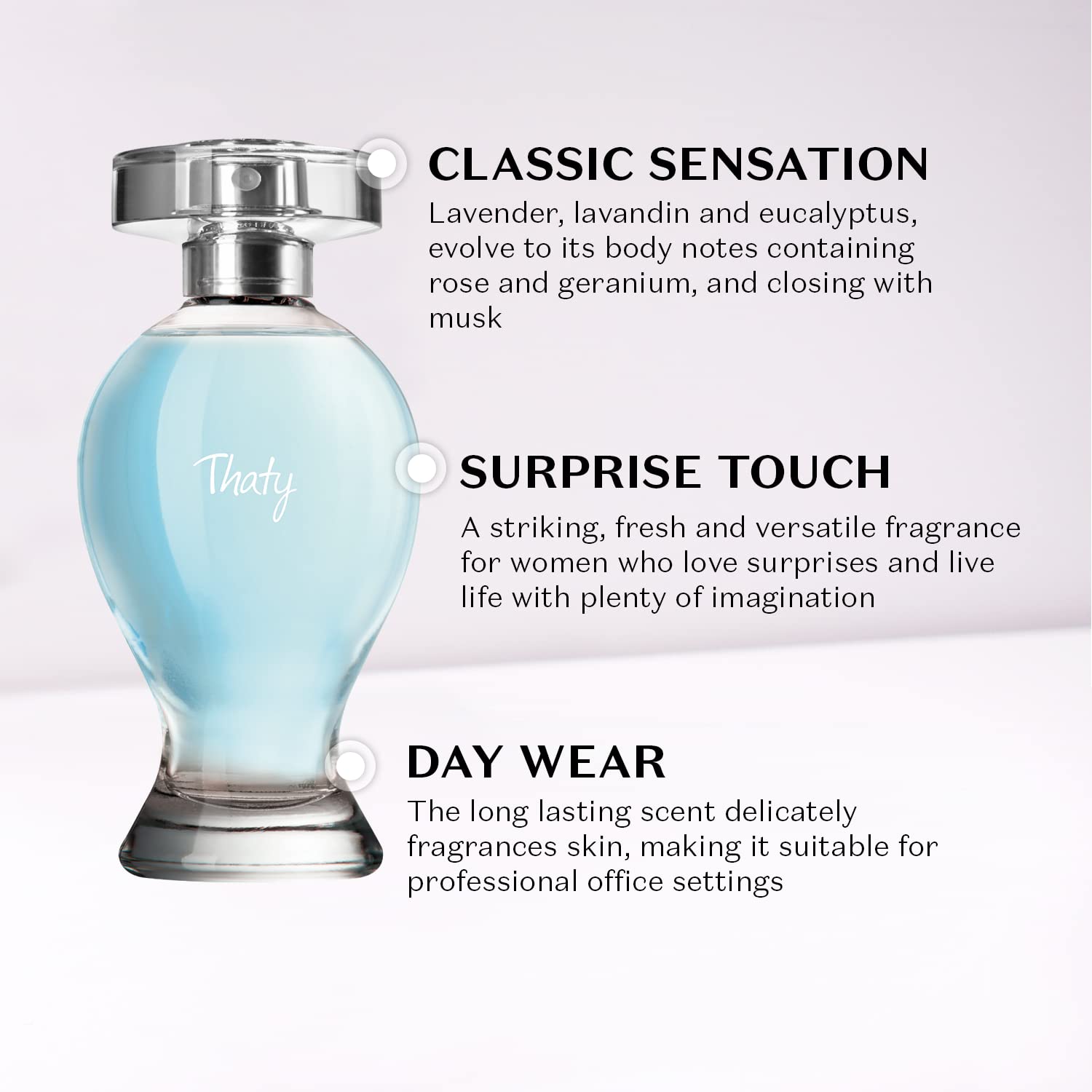 Thaty Eau de Toilette by O Boticario | Long Lasting Perfumes for Women | Fresh Floral Fragrance For Women (2.5 fl oz)