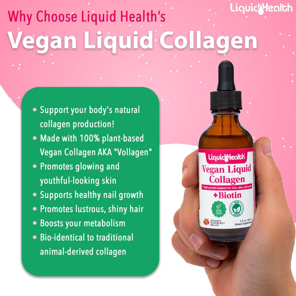 LIQUIDHEALTH Vegan Beauty Sleep Liquid Vitamin Supplement Bundle with Vegan Liquid Collagen + Biotin, Calcium Magnesium Liquid Vitamins, Sleep Well Melatonin Drops - Hair/Skin/Nail Health & Relaxation
