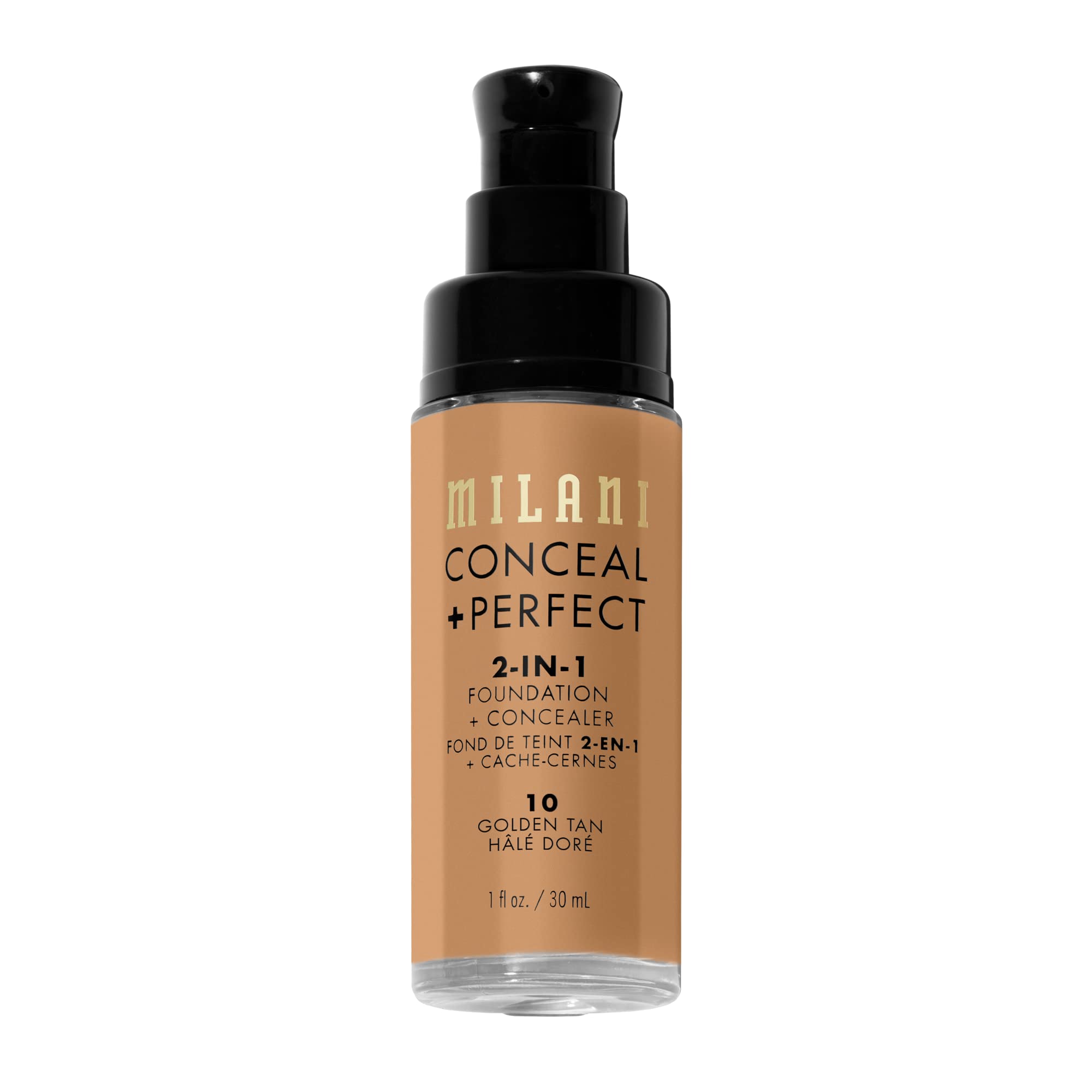 Milani Conceal + Perfect 2-in-1 Foundation + Concealer - Golden Tan (1 Fl. Oz.) Cruelty-Free Liquid Foundation - Cover Under-Eye Circles, Blemishes & Skin Discoloration for a Flawless Complexion