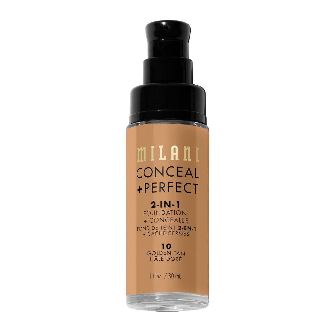 Milani Conceal + Perfect 2-in-1 Foundation + Concealer - Golden Tan (1 Fl. Oz.) Cruelty-Free Liquid Foundation - Cover Under-Eye Circles, Blemishes & Skin Discoloration for a Flawless Complexion