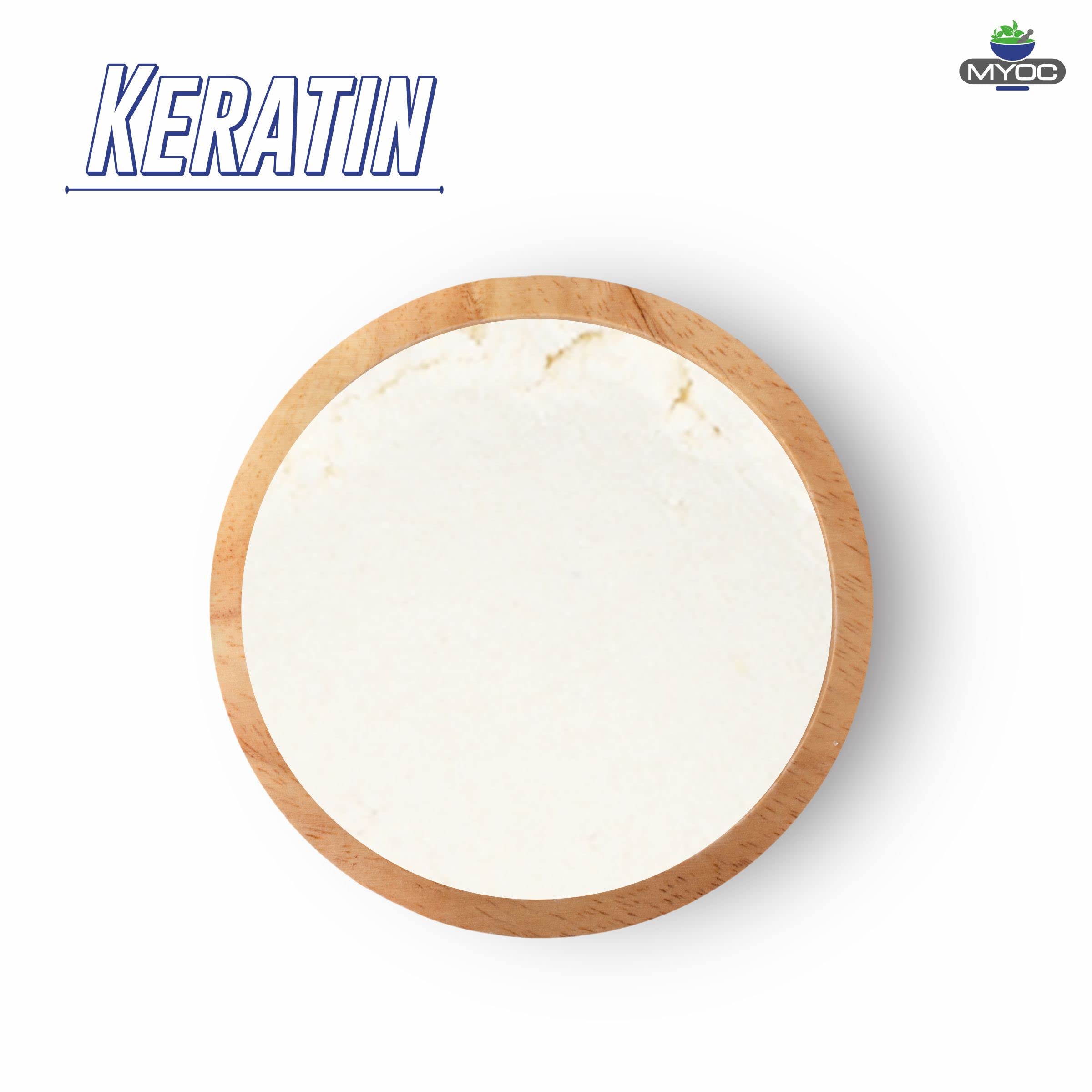 Myoc Keratin Powder – 50 Gm (1.76 Oz), Pure Keratin Powder, Keratin Powder for Shampoo and Conditioner, Keratin for Nail Care & Hair Care Products, Keratin Powder Bulk