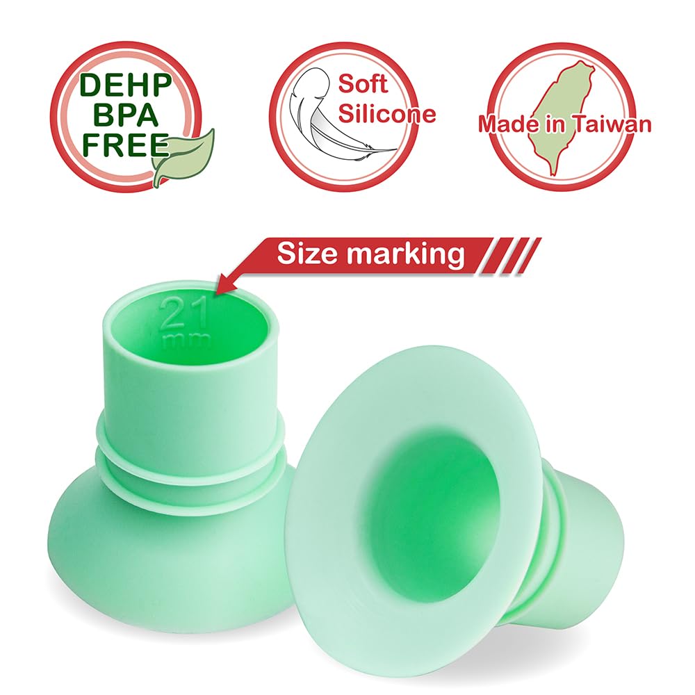 Nenesupply 1st Generation 21mm Flange Insert Compatible with Elvie Flange Pump Parts Elvie Stride Flange Medela Momcozy Spectra Flange Willow Reduce 24mm to 21mm Use as Elvie Inserts Medela Insert