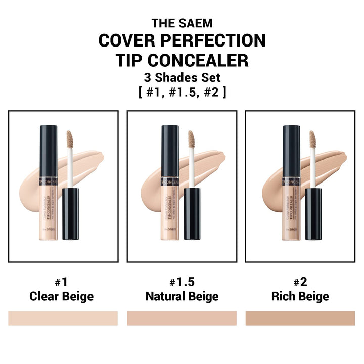 [the SAEM] Cover Perfection Tip Concealer SPF28 PA++ 6.5g - 3 Colors Set
