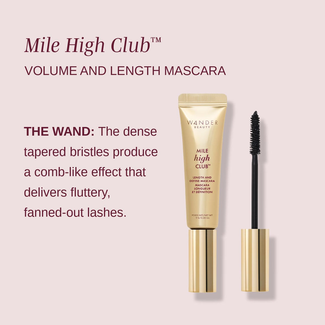 Wander Beauty Mile High Club Volume and Length Mascara - Wander Beauty Mile High Club Volume And Length Mascara! Volumizing and Lengthening Mascara with Precise Bristles! Smudge Proof, Flake Proof