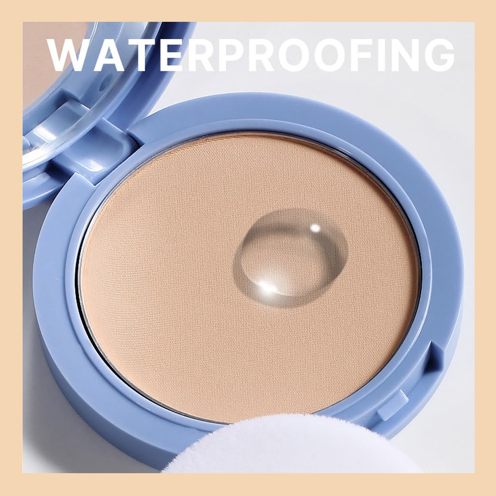 FeiCuiYun Oil Control Matte Perfection Face Pressed Powder, Matte Smooth Flawless Setting Powder Makeup, Polvo Compacto De Maquillaje, Waterproof Long Lasting, Facial Powder, 0.35Oz (03 Pure Beige)