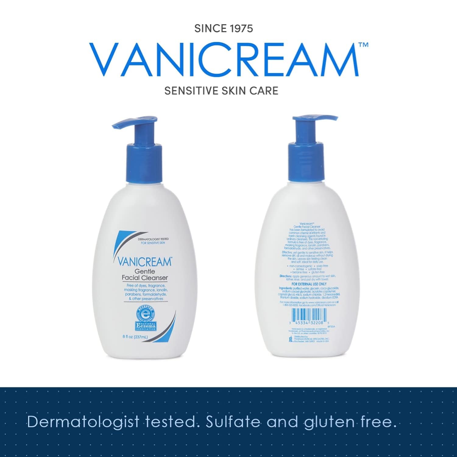 Vanicream Facial Cleanser 8 Fl Oz / 237 Ml (Pack of 2)