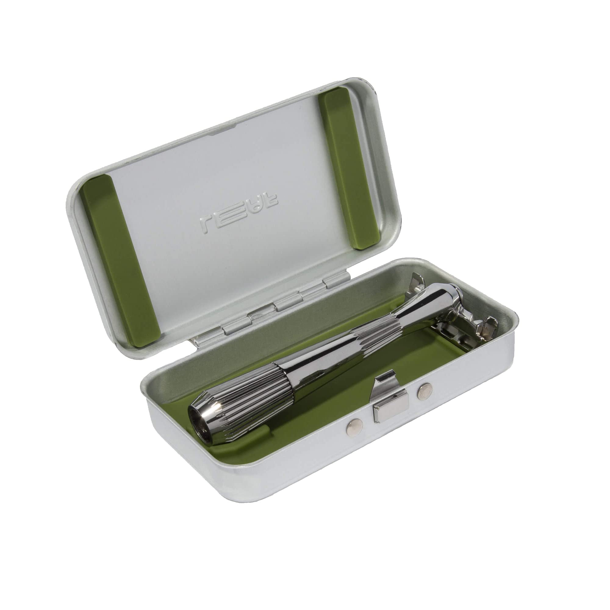 Leaf Shave | The Twig Razor & Thorn Razor Case, Silver - Portable Aluminium and Silicone Travel Case