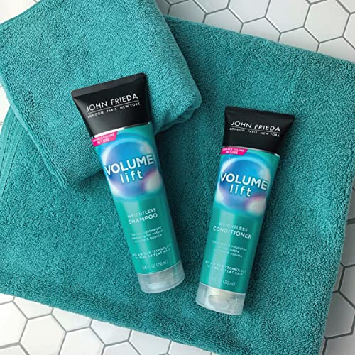 John Frieda Volume Lift Weightless Shampoo, Lightweight Volumizing Shampoo with Air-Silk Technology for Fine or Flat Hair, Adds Natural Fullness, Safe for Color-Treated Hair, 8.45 Oz