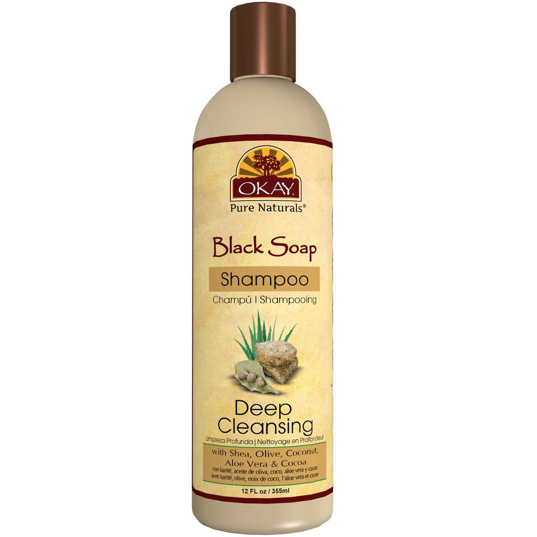 Okay OKAY African Black Soap Shampoo, 12 Fluid Ounce