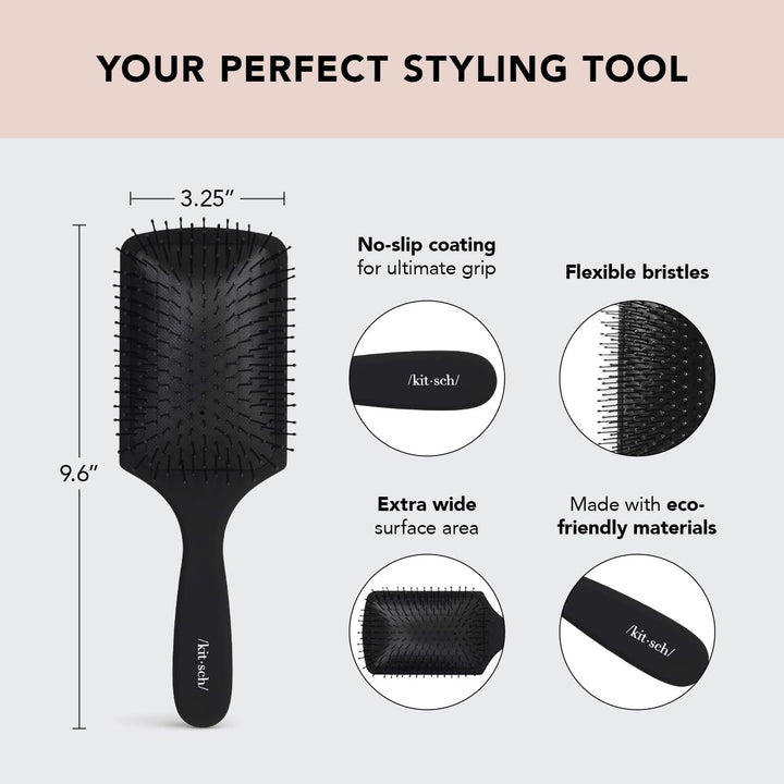 Kitsch Pro Consciously Created Brush - Hair Styling Tool - Durable Environmentally Friendly Wet or Dry Hairbrush Massages Scalp Promotes Hair Growth Great for Everyday Styling for All Hair Types