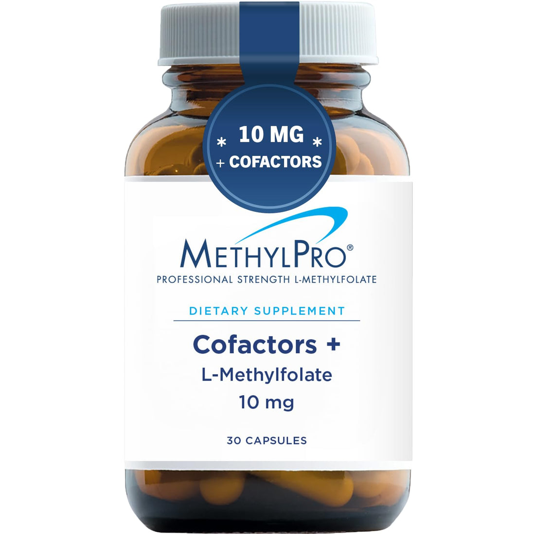 MethylPro L Methylfolate 10mg + Cofactors - L-Methylfolate Supplement with Magnesium Citrate, Vitamin B6, and B12 Vitamins for Optimal Metabolism - Homocysteine Support Supplement (30 Capsules)