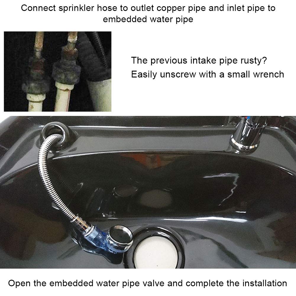 Shampoo Bed 70cm Faucet, 120cm Hose Shampoo Bed Shower Head Shampoo Valve Hair Salon Accessories