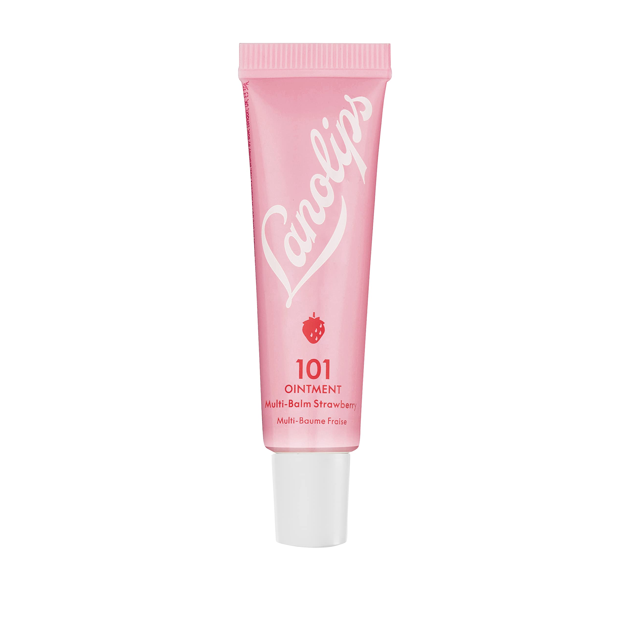 Lanolips 101 Ointment - Lanolin Lip Balm for Smooth, Hydrated & Healthy Lips - Multipurpose Lip Ointment with Lanolin Oil for Dry Lips, Cuticles & More - Strawberry (0.52 oz)