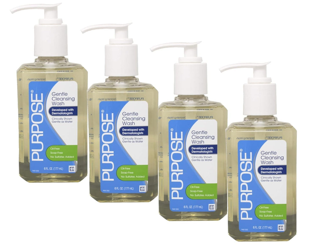 Purpose Gentle Cleansing Wash, 6-Ounce Pump Bottles (Pack of 4)