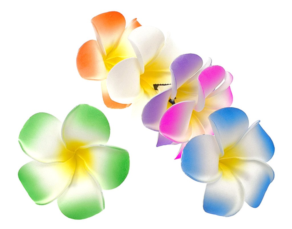 Hawaiian Plumeria Rubra Hair Clip,Foam Artificial Tropical Flower Hairpin Barrette Hair Accessories for Luau Beach Party(12pcs with 6 Colors)