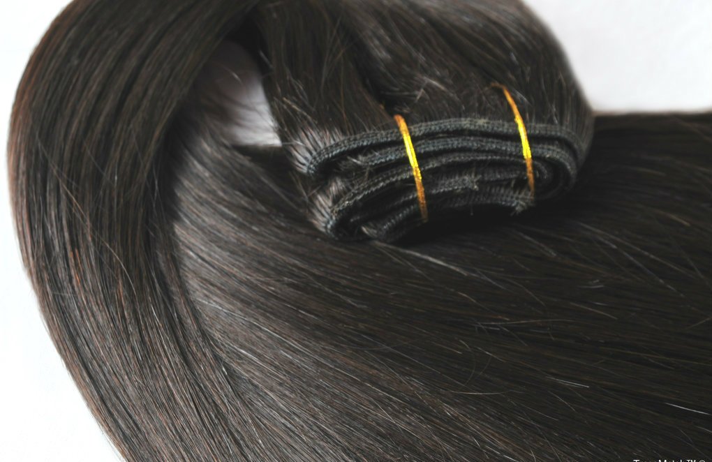 Tressmatch 16 18 Remy (Remi) Human Hair Clip In Extensions Dark Brown (Color #2) 9 Pieces (Pcs) Full Head Volume Set [Set Weight: 4.3oz/120grams]