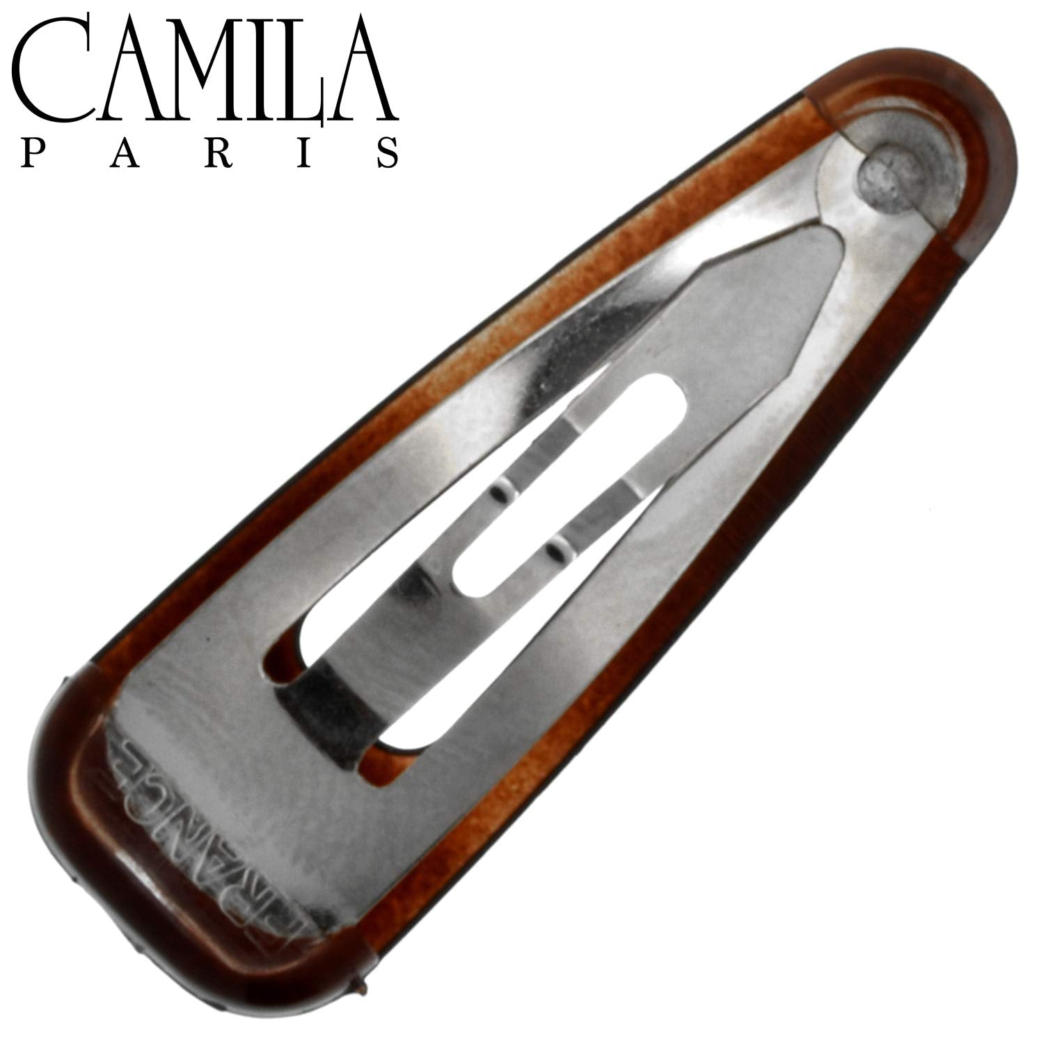 Camila Paris AD86/2 French Hair Snap Clip Barrette, Hair Slides Clic Clac for Women, Styling Girls Side Slide-in Metal Snap Pin Hair Accessories for Women. Strong Hold, No Slip Grip, Made in France