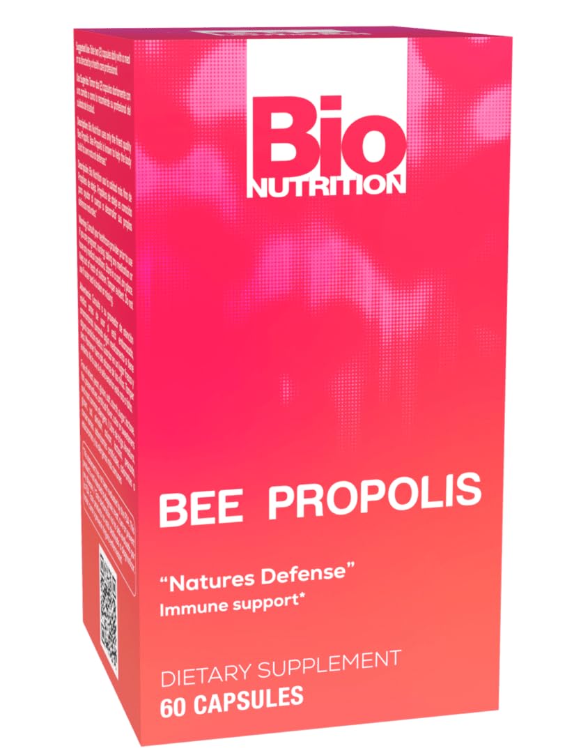 Bio Nutrition Bee Propolis, Natural Defense Immune Support Supplement Capsules 1000 Mg, 60 Ea, 60 Count
