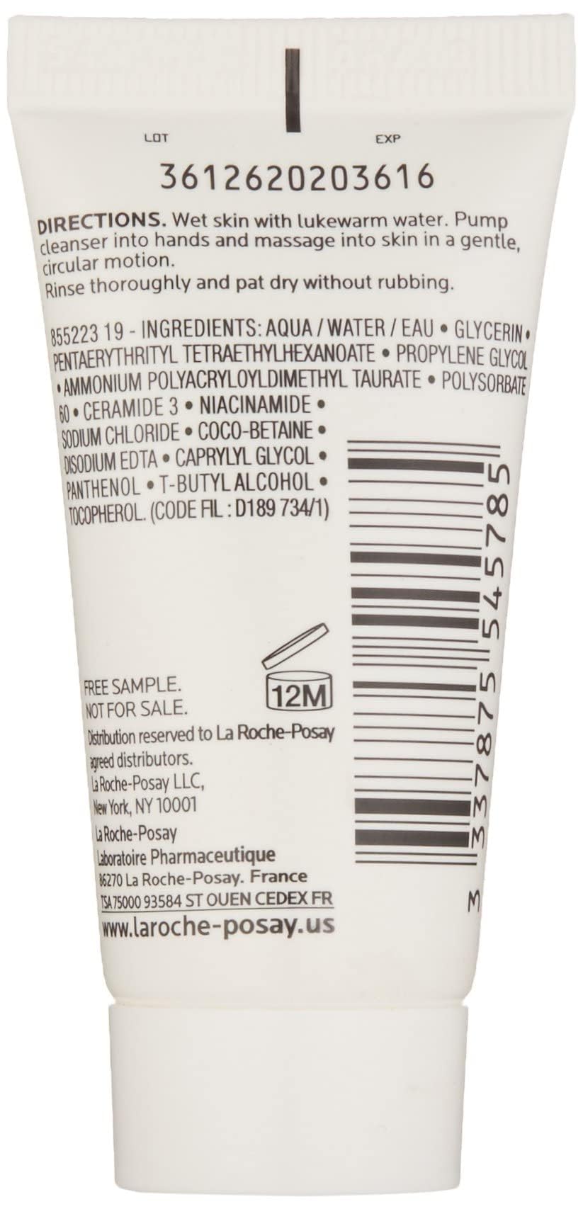 La Roche-Posay Tolerance Hydrating Gentle Face Wash Cleanser for Normal to Dry Sensitive Skin, 0.5 Fl Oz