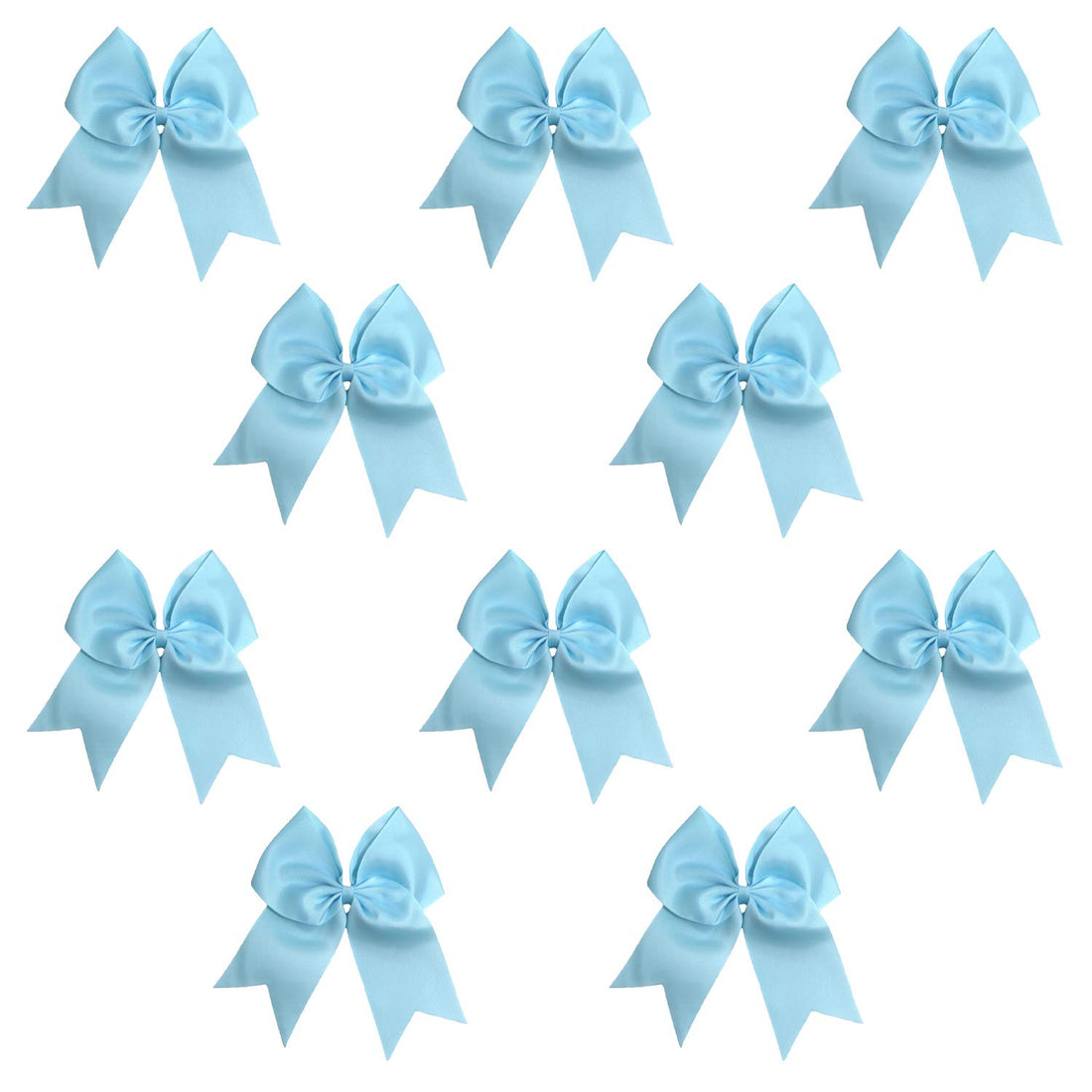 Hot Pink: 7 Jumbo Cheer Bow Big Hair Bows with Ponytail Holder Large Classic Accessories for Teens Women Girls Softball Cheerleader Sports Elastics Ties Handmade by Kenz Laurenz (Hot Pink)