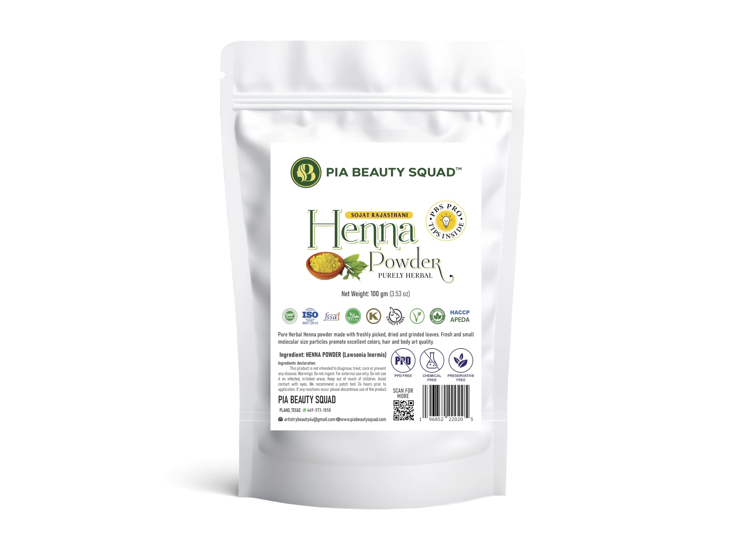 100% Pure Henna Powder (LAWSONIA INERMIS), Natural From Rajasthan, India (150g) For Hair Dye / Body Art, Vegan and Gluten-Free MEDIUM BROWN & Beard Color 1 Pack -Best