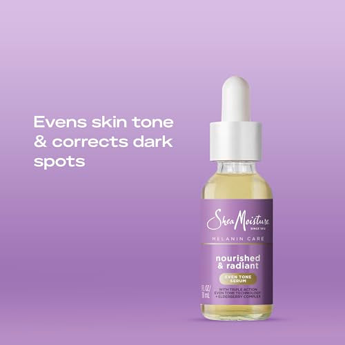 SheaMoisture Melanin Care Even Tone Serum Nourished & Radiant for Clearing & Smooth Complexion, with Triple-Action Even Tone +Elderberry Complex, 1 oz