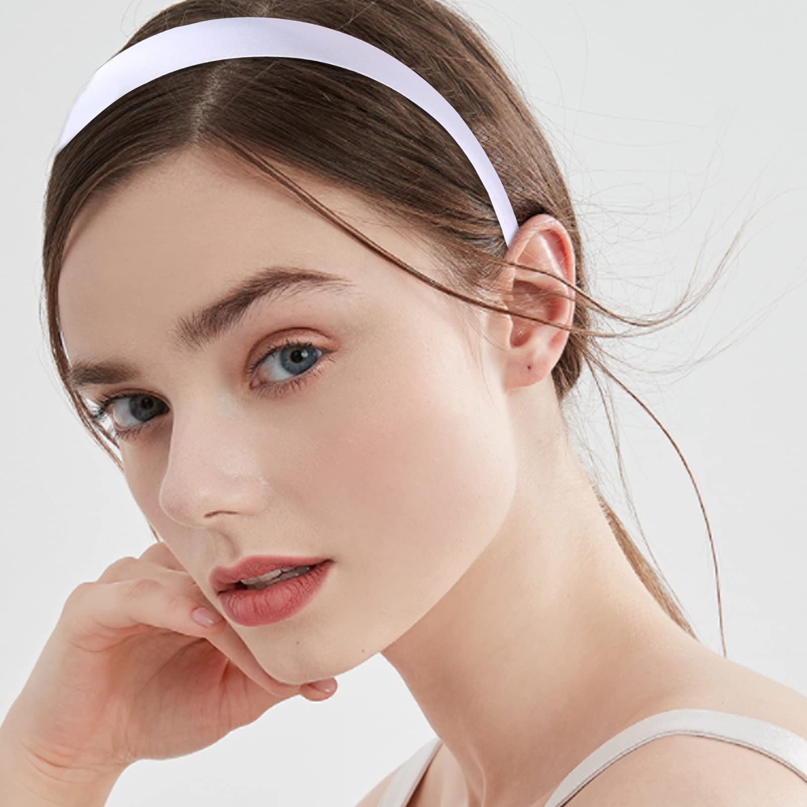 Candygirl 0.8 Inch Wide Satin Covered Headbands DIY Ribbon Headbands for Girls Women Craft