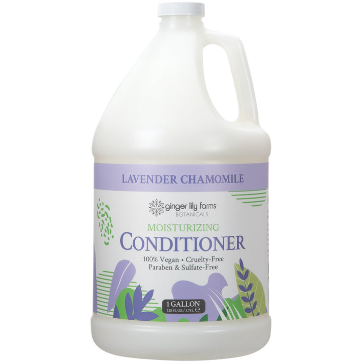 Ginger Lily Farms Botanicals Moisturizing Conditioner for Dry Hair, 100% Vegan & Cruelty-Free, Lavender Chamomile Scent, 1 Gallon Refill (128 fl oz)