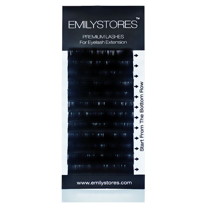 17MM : DESIRES LASHES By EMILYSTORES Ellipse 0.20mm Thickness B Curl Length 17mm Flat Shaped Volume Eyelash Extensions Single Size In One Tray Silk Mink Fake Eye Lashes
