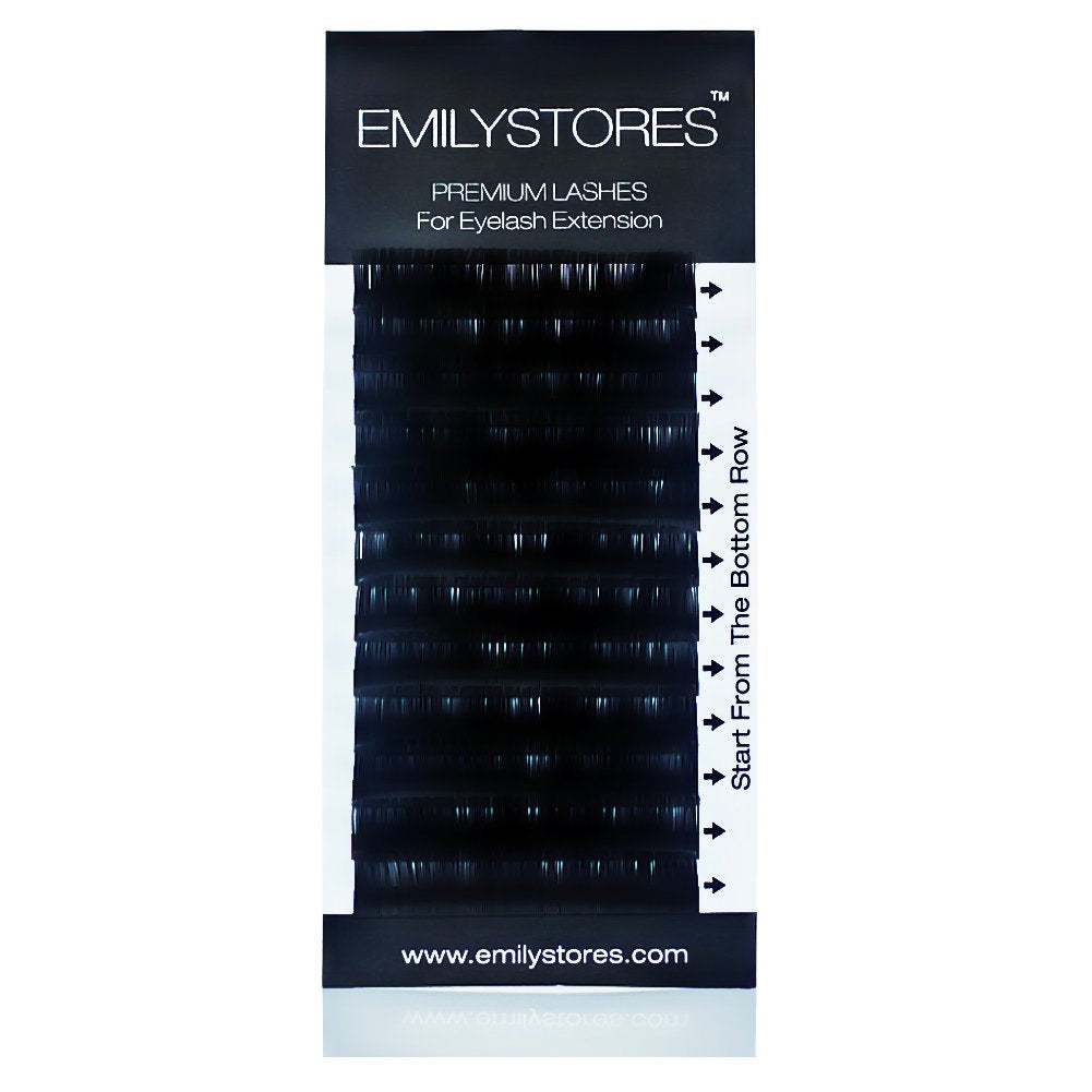 13MM : DESIRES LASHES By EMILYSTORES Ellipse 0.20mm Thickness J Curl Length 13mm Flat Shaped Volume Eyelash Extensions Single Size In One Tray Silk Mink Fake Eye Lashes