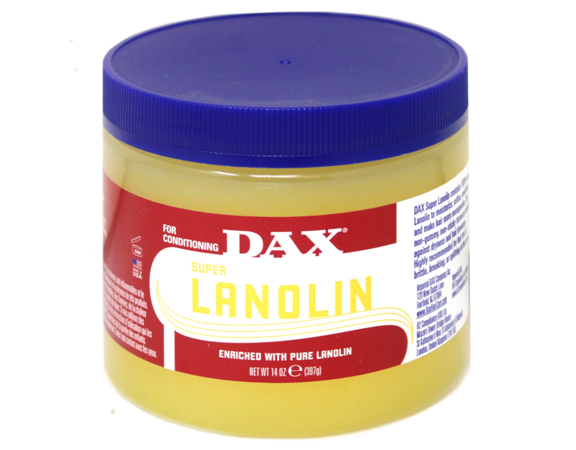 Dax Conditioner 100% Pure Lanolin 14 Ounce Jar (118ml) (2 Pack)
