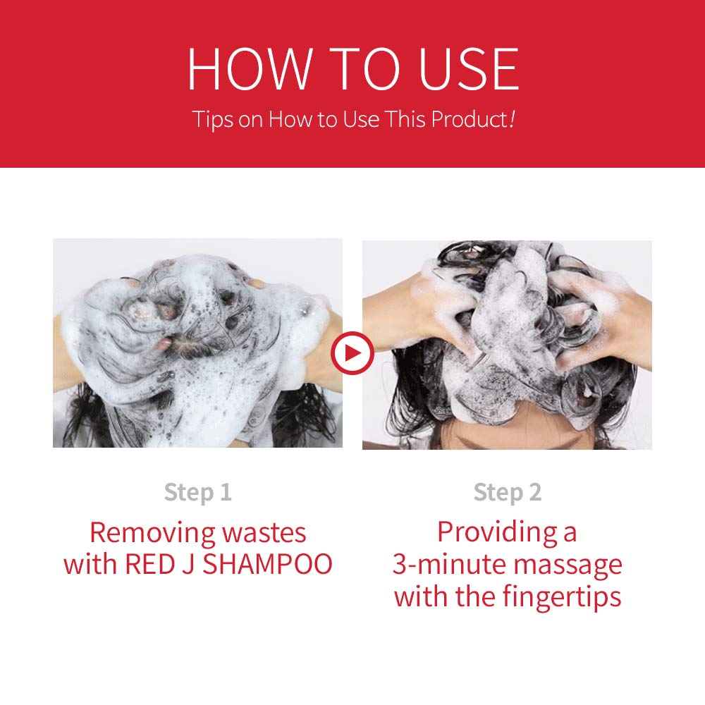 JSOOP Red J Shampoo 500ml / Anti-Hair Loss, Low Skin Irritation, Reduces Redness of The Scalp