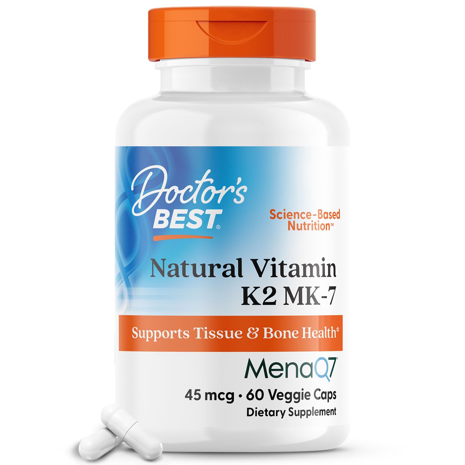 Doctor's Best Natural Vitamin K2 MK-7 with MenaQ7 White No Flavor, 60 Count
