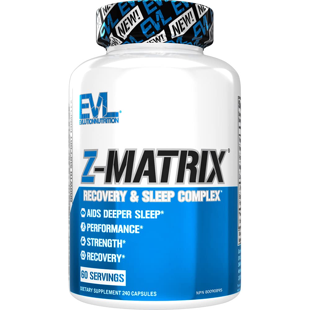 Evlution EVL Post Workout Recovery Bodybuilding Supplement - Magnesium and Zinc - ZMatrix Zinc Magnesium Aspartate Muscle Recovery Supplement for Sleep Support and Muscle Health