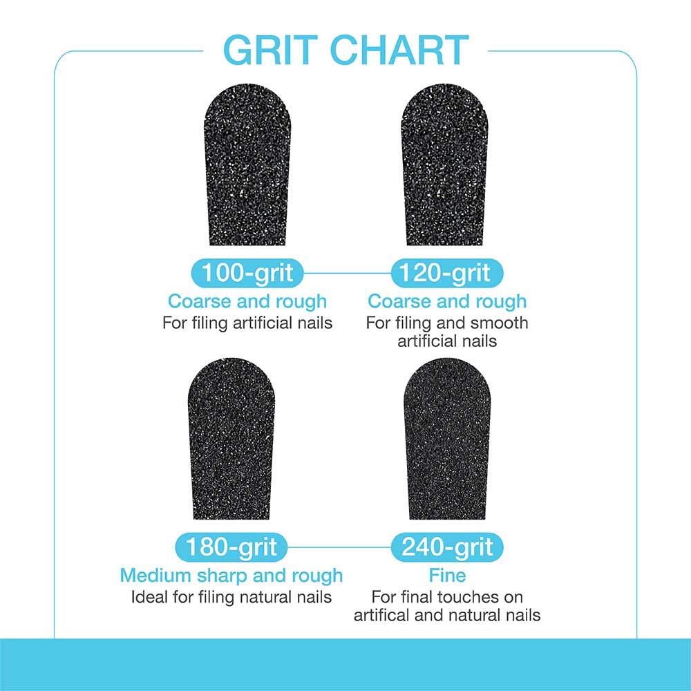 Flowery Disposable Nail File BLACK WOOD CORE SIL/CARB 100 files per box