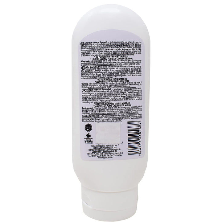 Capilo Pro B-Control Leave-In Conditionerw/Sole and Cinnamon (8 oz Bottle); Paraben Free, Salt Free, Sodium Sulfate Free, Mineral Oil Free and Petrolatum Free