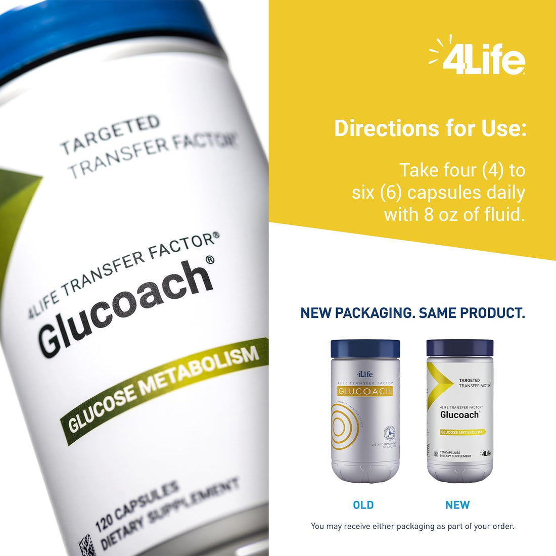 4Life Transfer Factor GluCoach by 4Life - 120 ct/bottle [Health and Beauty]