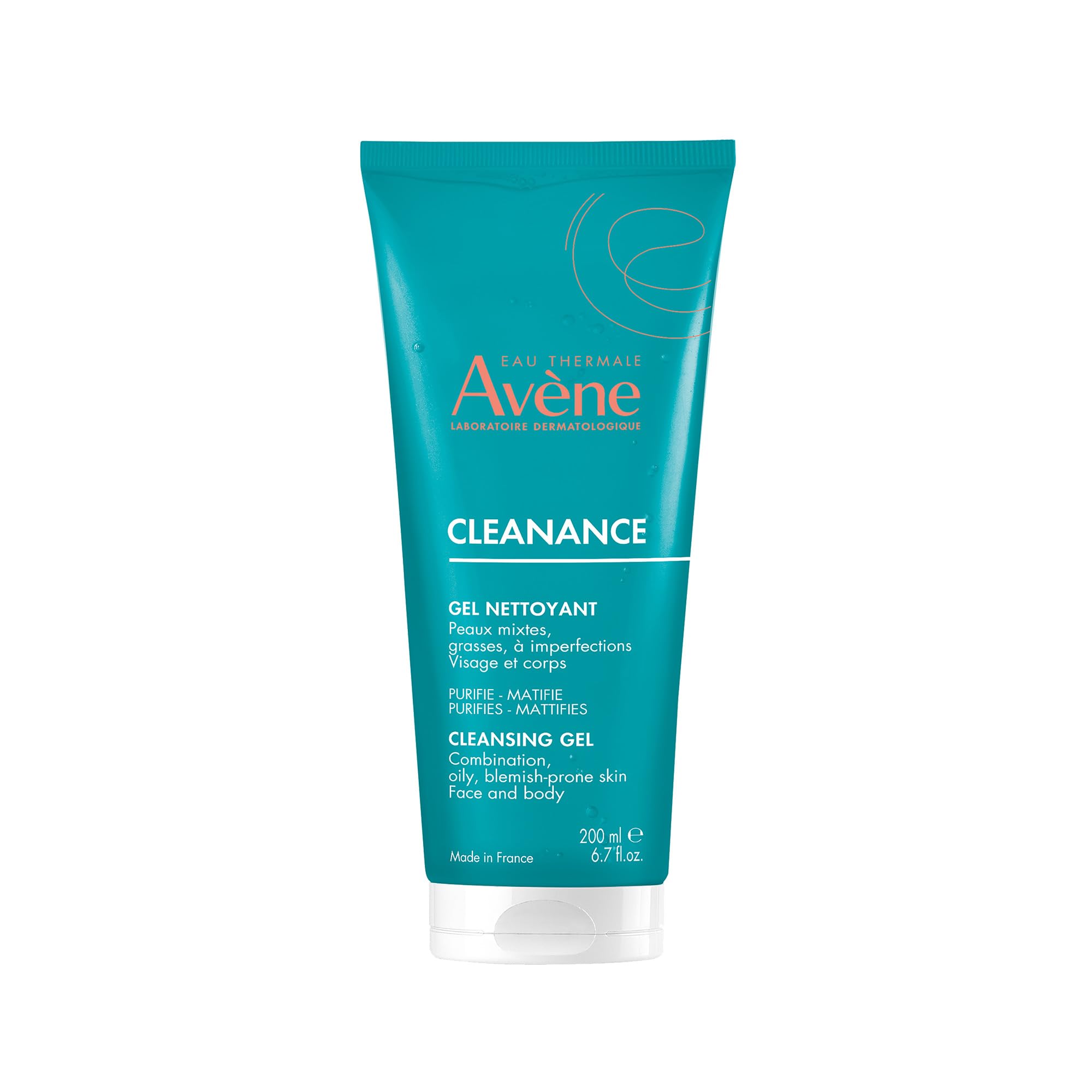 Avène Cleanance Cleansing Gel Soap Free Cleanser for Acne Prone, Oily, Face & Body, 6.7 Oz