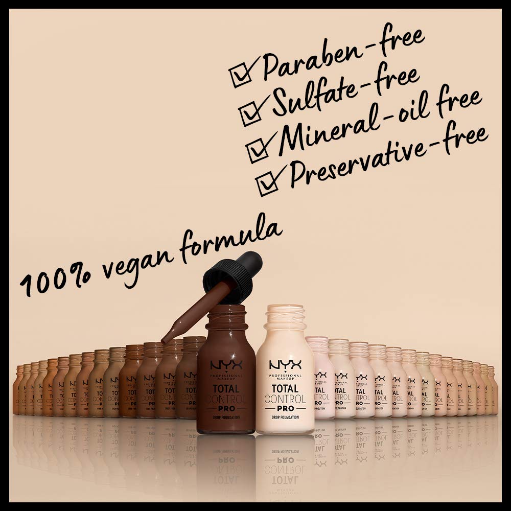 NYX PROFESSIONAL MAKEUP Total Control Pro Drop Foundation, Skin-True Buildable Coverage - Deep